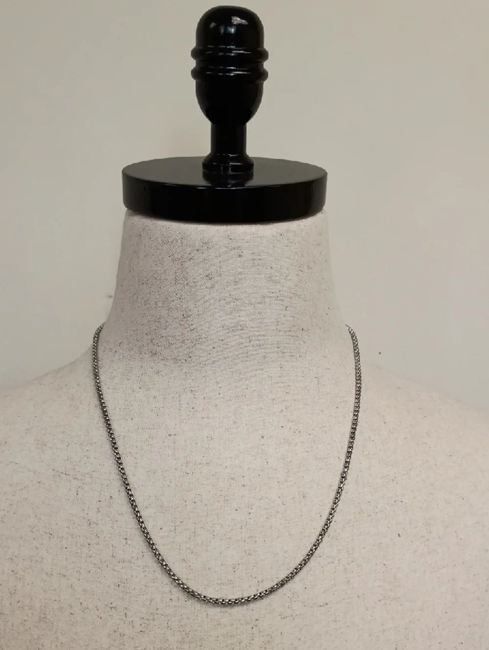 Silver Tone Cable Chain Necklace Minimal Delicate Layering Chain